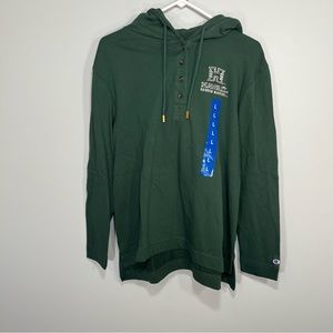 NEW Hawaii Rainbow Warriors Shirt Womens Large Green NCAA Henley Hoodie Pullover